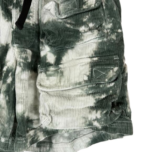 Without Walls Shorts Mens Medium Green White Tie Dye Elastic Waist Retro - Picture 4 of 13